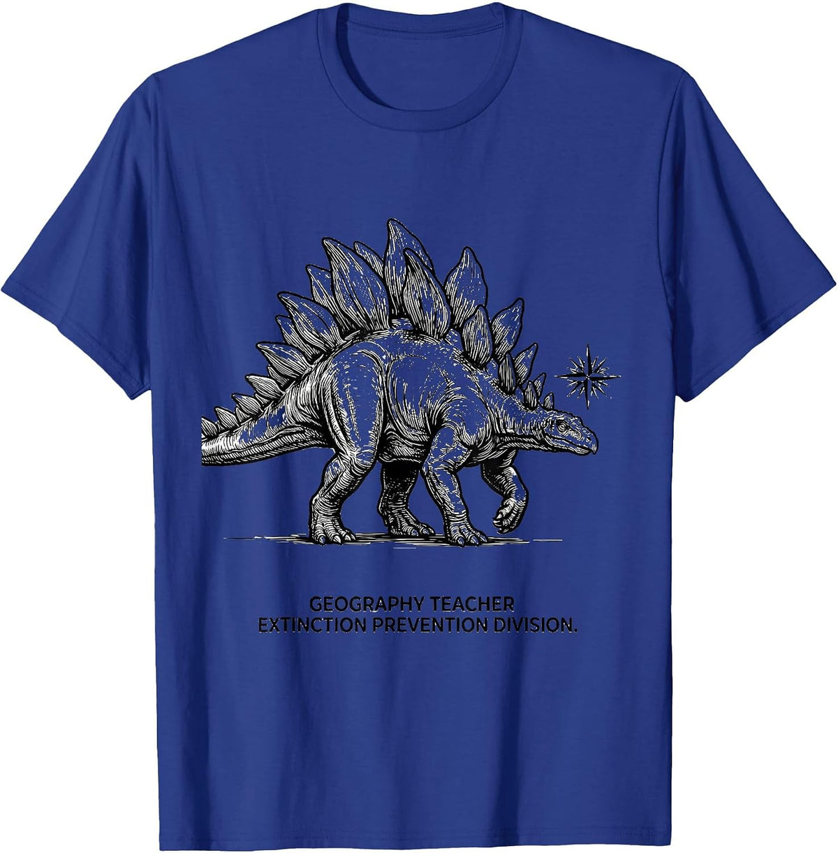 Men's Geography Teacher, Extinction Prevention Division Funny T-Shirt - Royal Blue