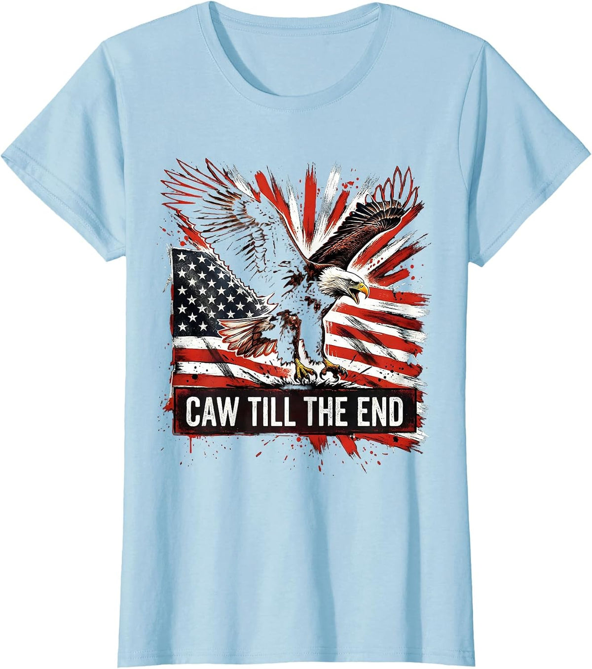 Caw Till The End Crow Fan Design T-Shirt - Baby Blue