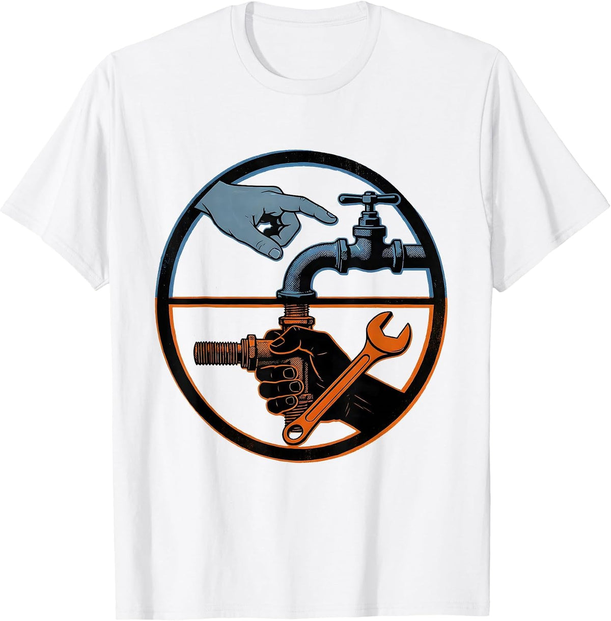 Men's Sealed Valve Plumber Trade Humor Dad Joke T-Shirt - White