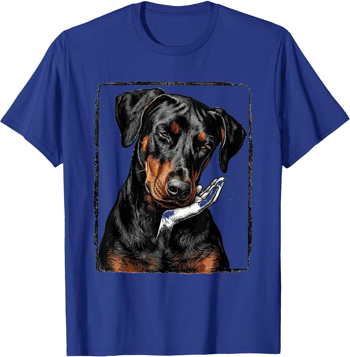 Doberman Stamp Dobie Owner Pride Casual T-Shirt - Royal Blue