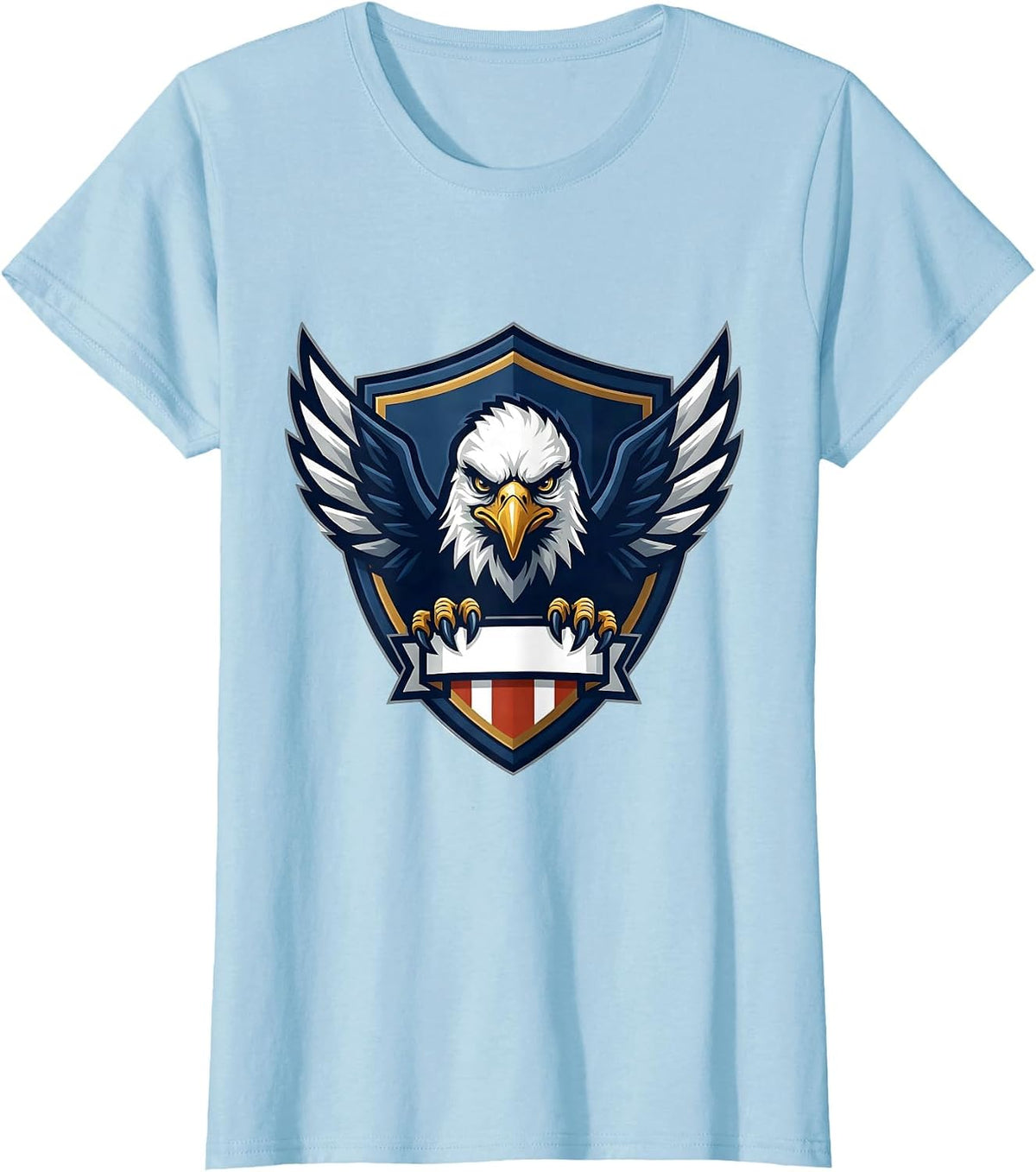 Bald Eagle Mascot Vintage Sports Patriotic Pride T-Shirt - Baby Blue