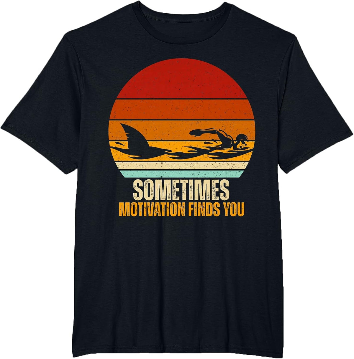Funny Swimming Motivation Design for Swimmer Swim Practice T-Shirt - Black