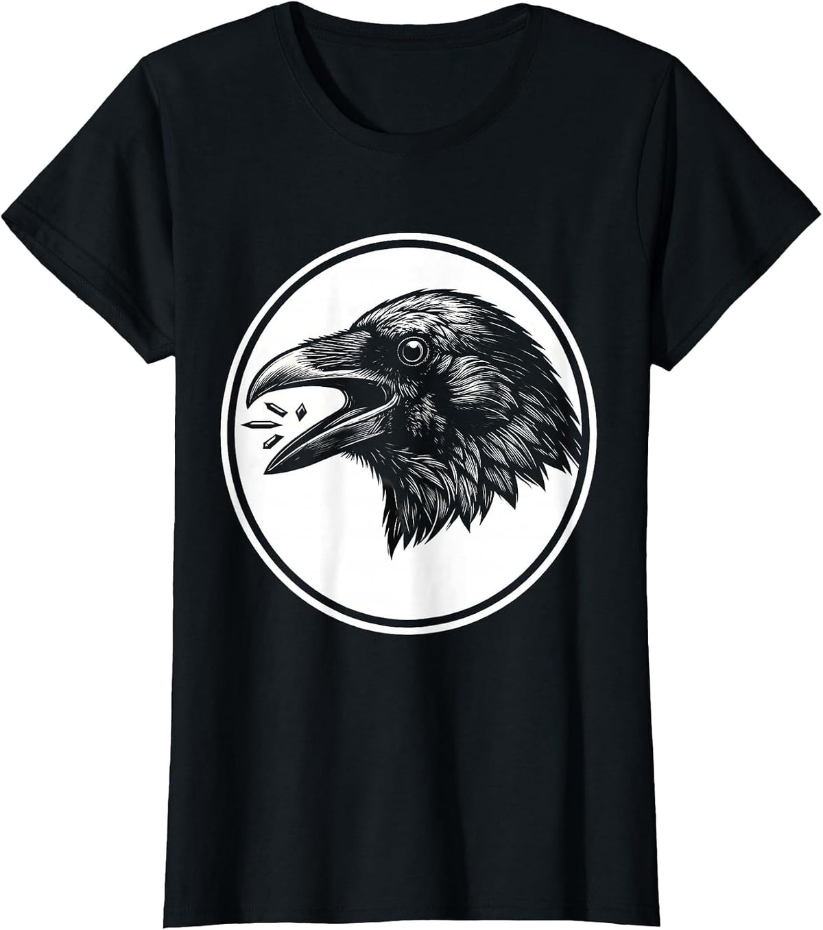 Women's Crow Raven Gothic Bird Humor Vintage T-Shirt - Black