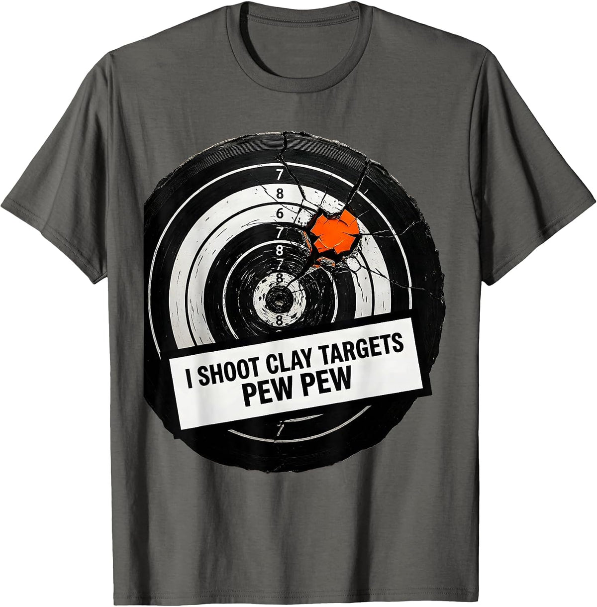 Men's I Shoot Clay Targets Pew Pew Funny Gun Enthusiast Gift T-Shirt - Asphalt Grey