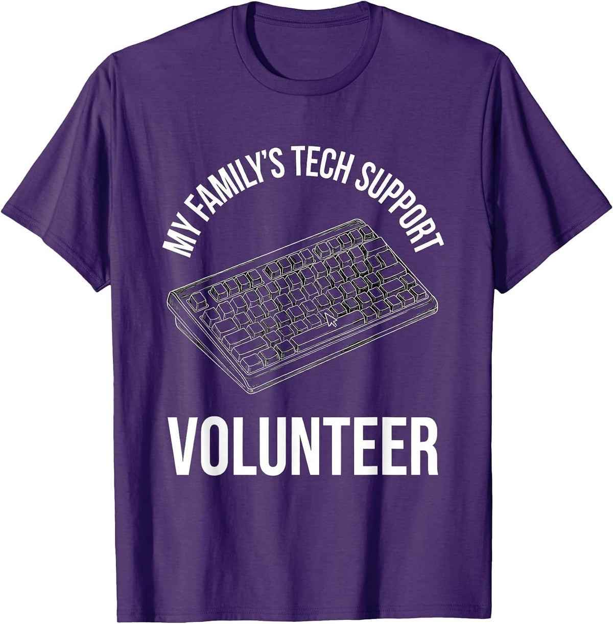 Men's My Family's Tech Support Volunteer Funny Computer Engineer T-Shirt - Purple