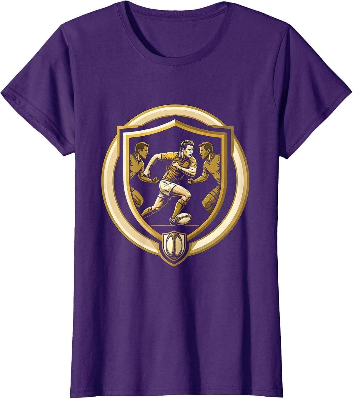 Women's Rugby Breakaway Tackle Graphic Design T-Shirt - Purple