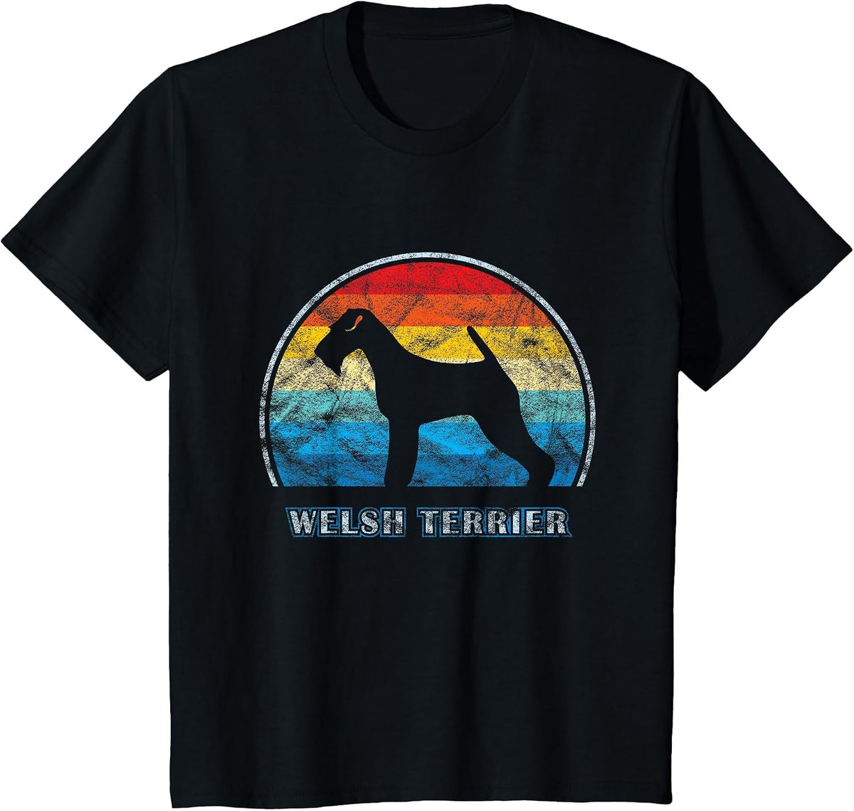 Welsh Terrier Vintage Design Dog T-Shirt - Black