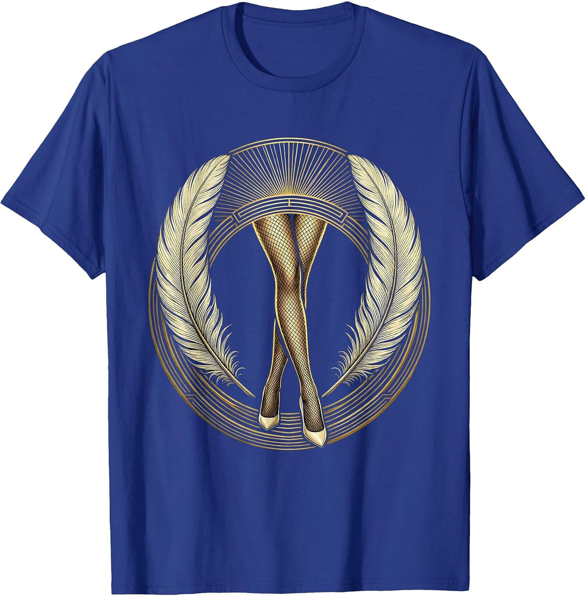 Men's Showgirl Legs Classic Pin-Up Illustration T-Shirt - Royal Blue
