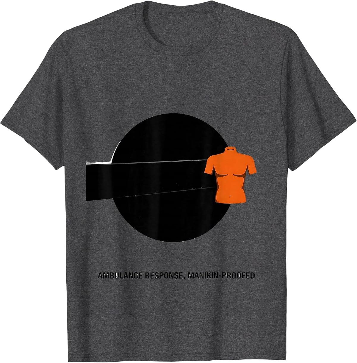 Men's Ambulance Response Manikin-Proofed Brutalist EMT Paramedic T-Shirt - Dark Heather Grey