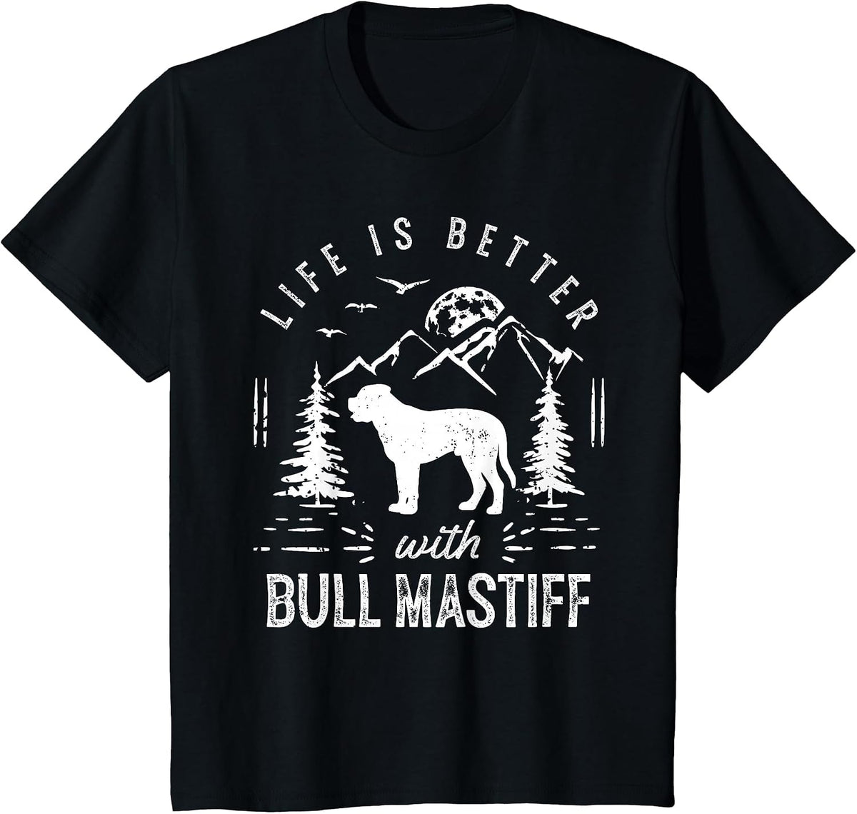 Bull Mastiff Life Better Mom Dad Dog T-Shirt - Black