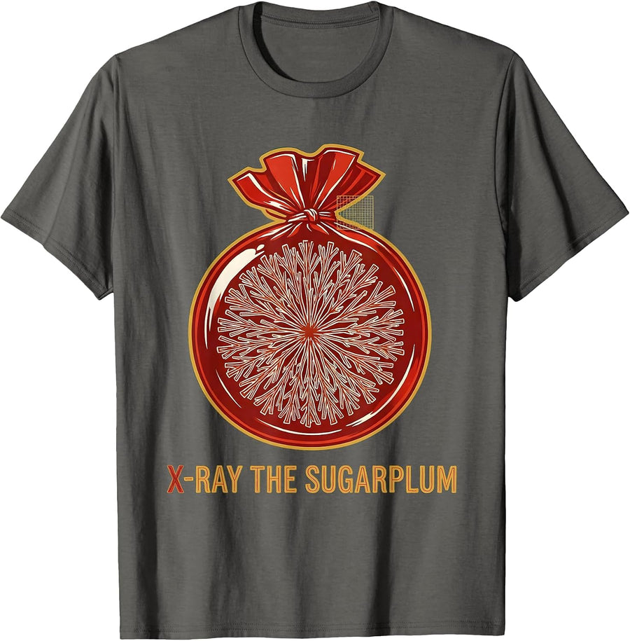X-Ray The Sugarplum Funny Radiology Tech Christmas Humor T-Shirt - Asphalt Grey