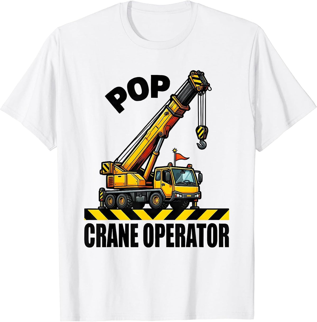 Men's Pop, Crane Operator Funny Construction Crew Toddler Birthday T-Shirt - White
