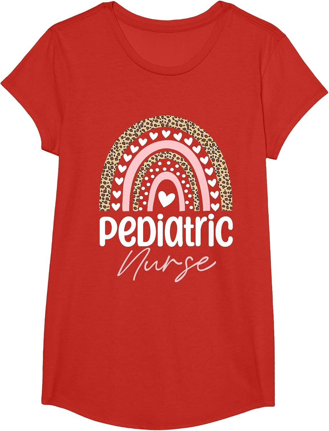 Pediatric Nurse PEDS Nursing Rainbow Appreciation Pediatric T-Shirt - Girls Red