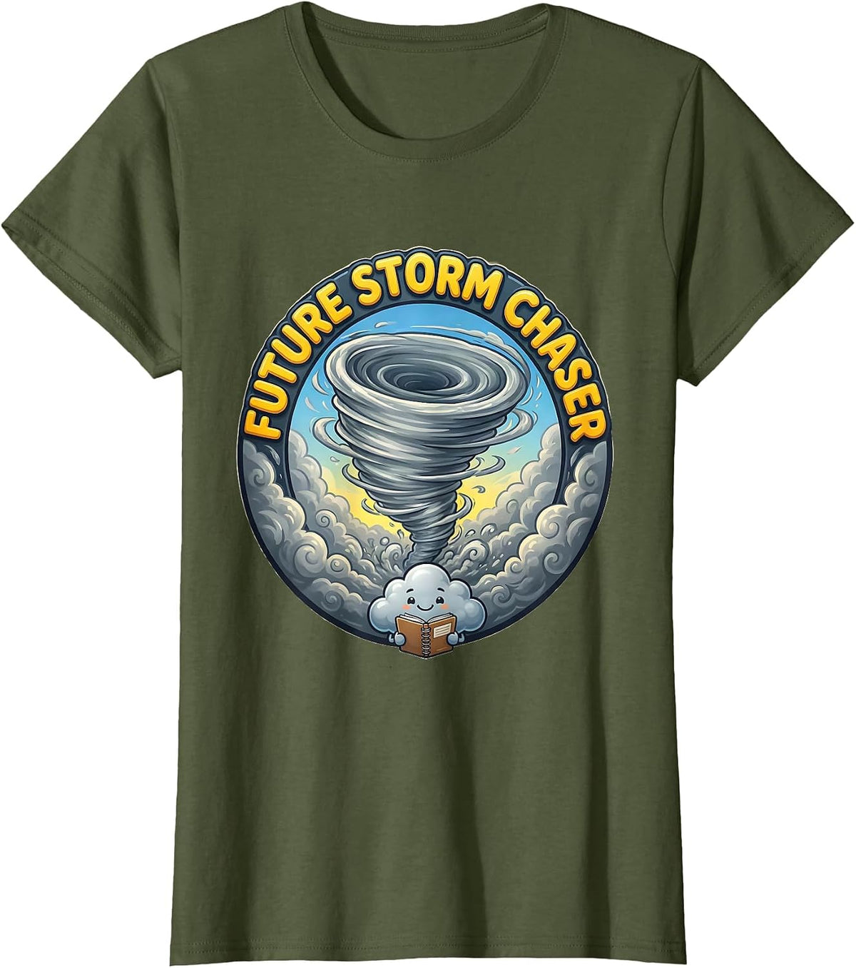 Future Storm Chaser Funny Weather Meteorology Enthusiast T-Shirt - Olive Green
