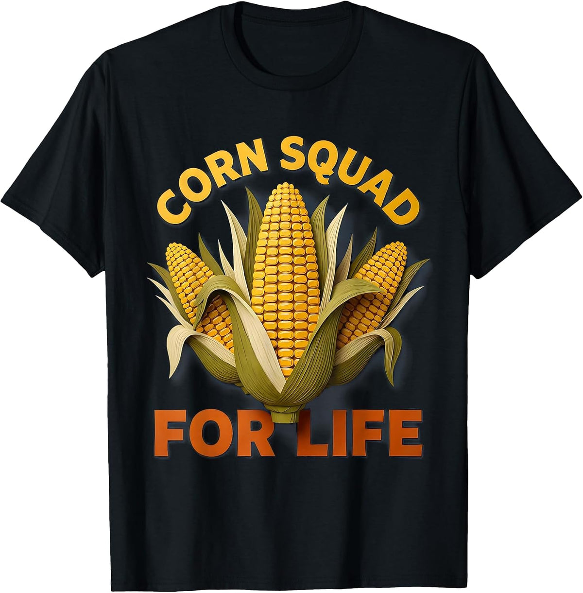 Men's Corn Squad For Life Funny Corn Lover Design T-Shirt - Black