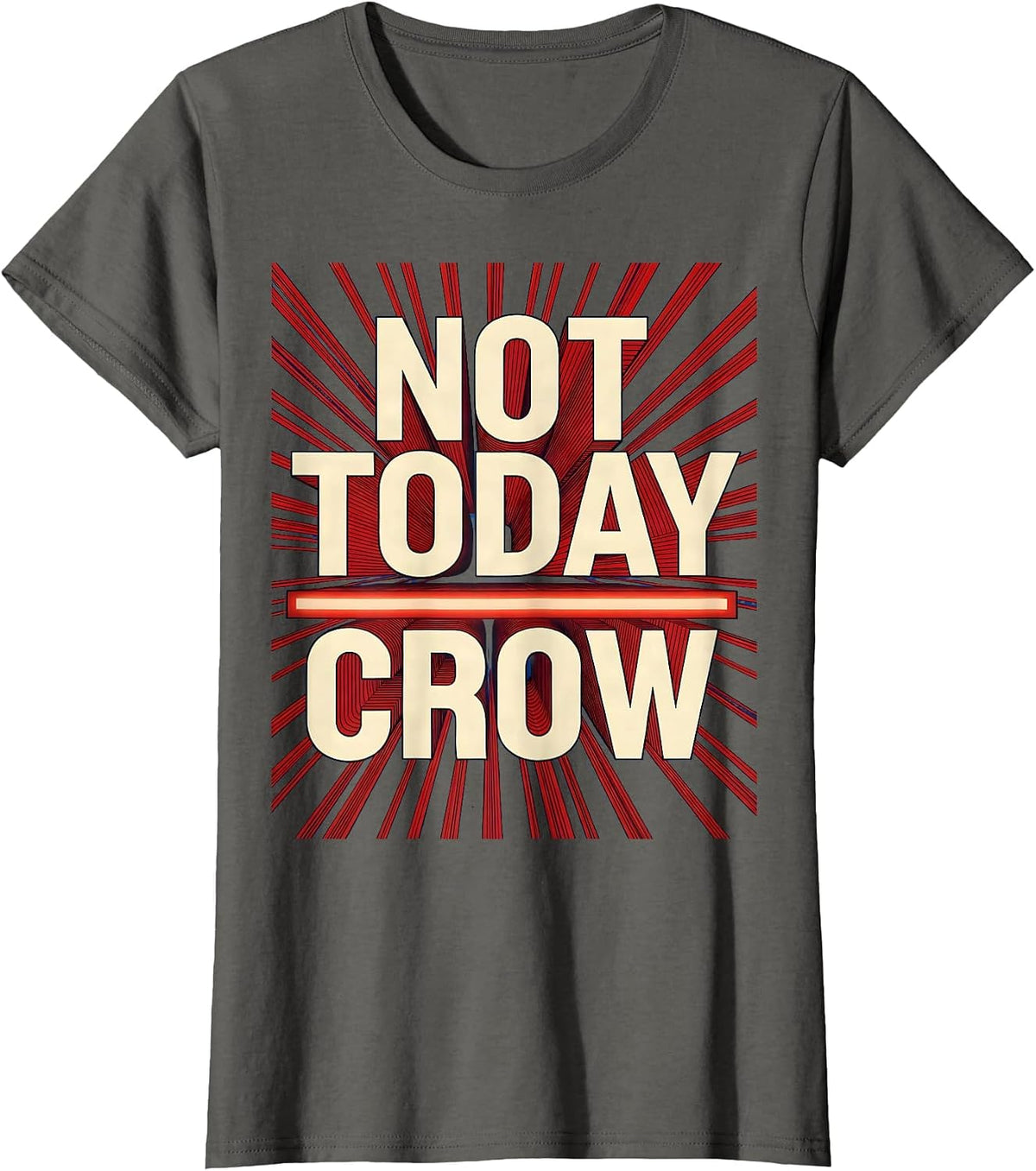 Women's Not Today Crow Fawk Off Funny Bird Design T-Shirt - Asphalt Grey