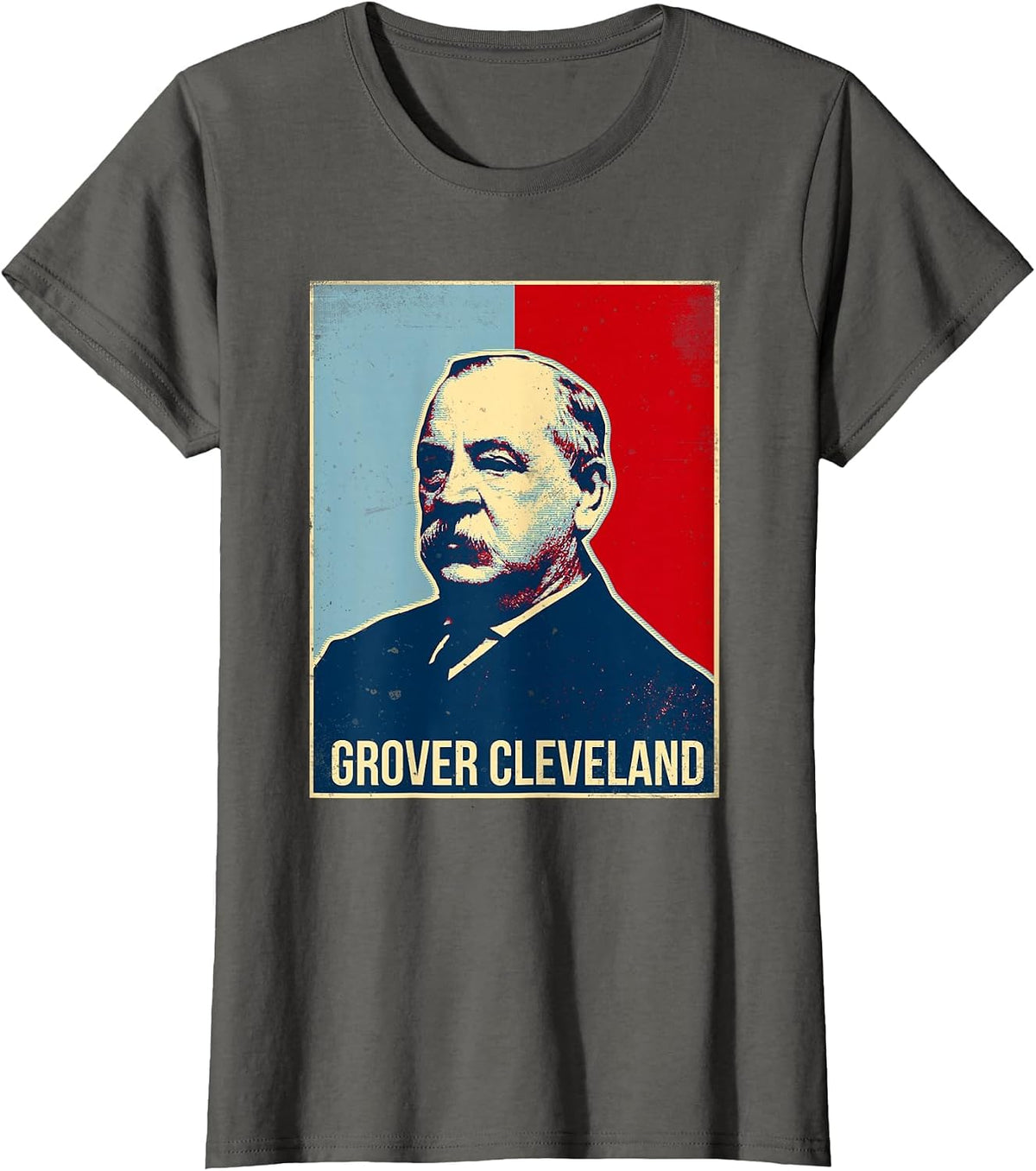 Grover Cleveland President Tshirt T-Shirt - Asphalt Grey