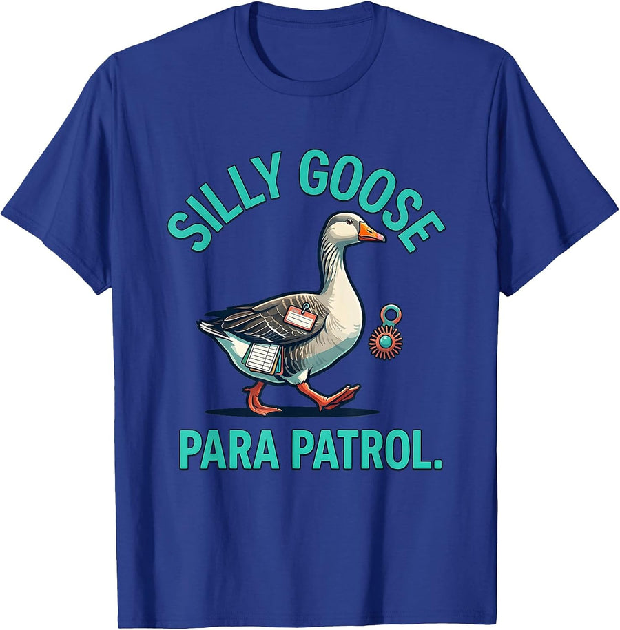 Silly Goose Para Patrol Design T-Shirt - Royal Blue