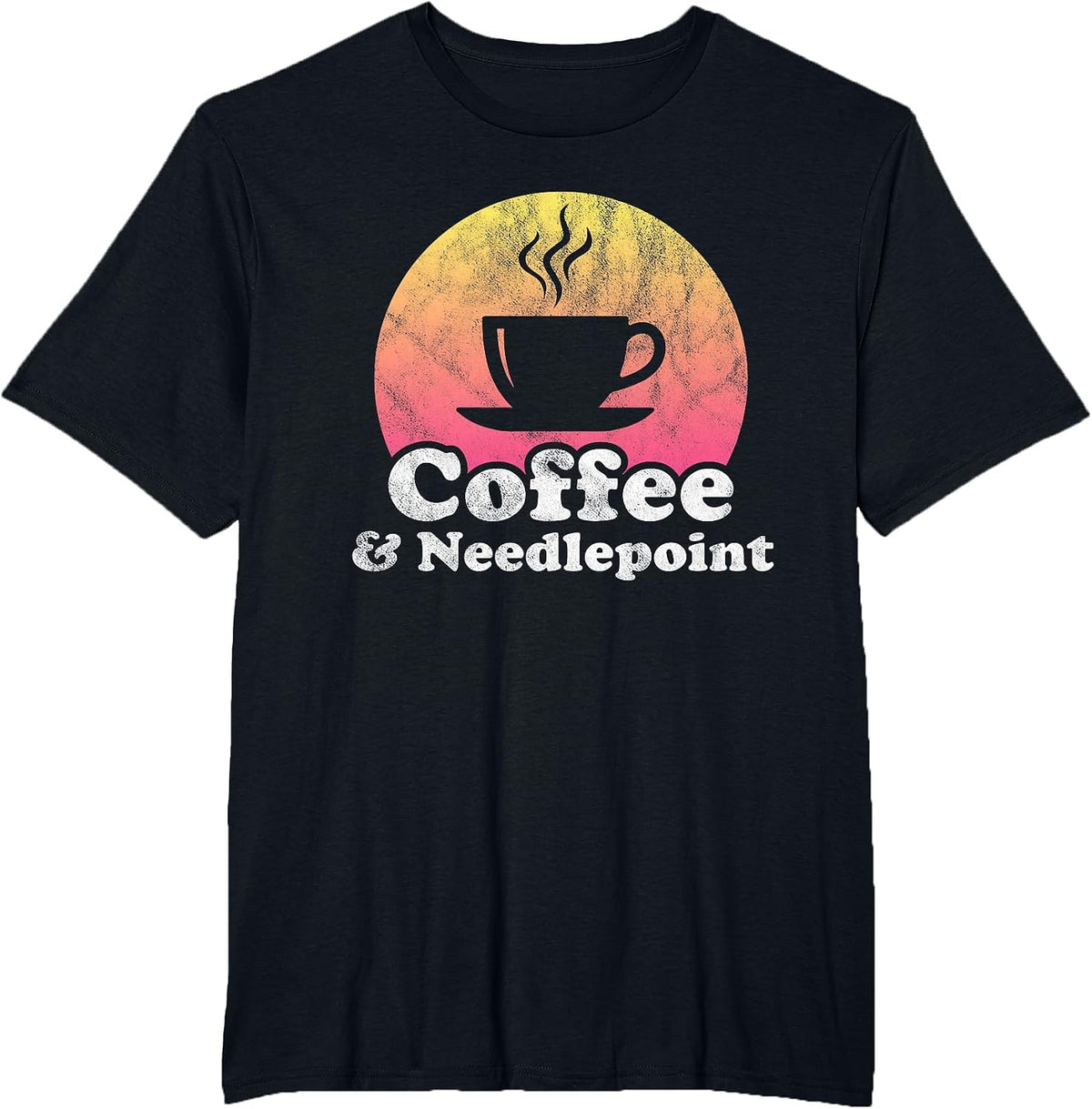 Coffee and Needlepoint T-Shirt - Black