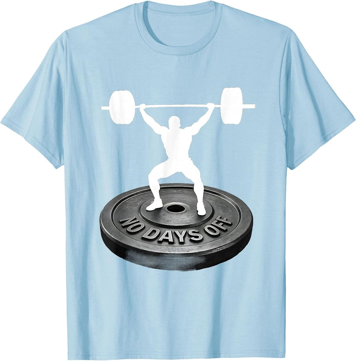 Men's No Days Off Gym Workout Motivation Design T-Shirt - Baby Blue