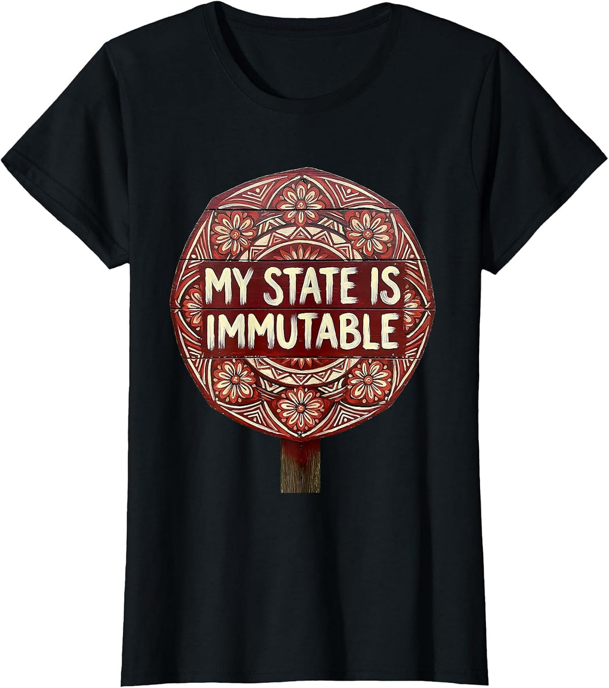 My State Is Immutable Programmer Design T-Shirt - Black