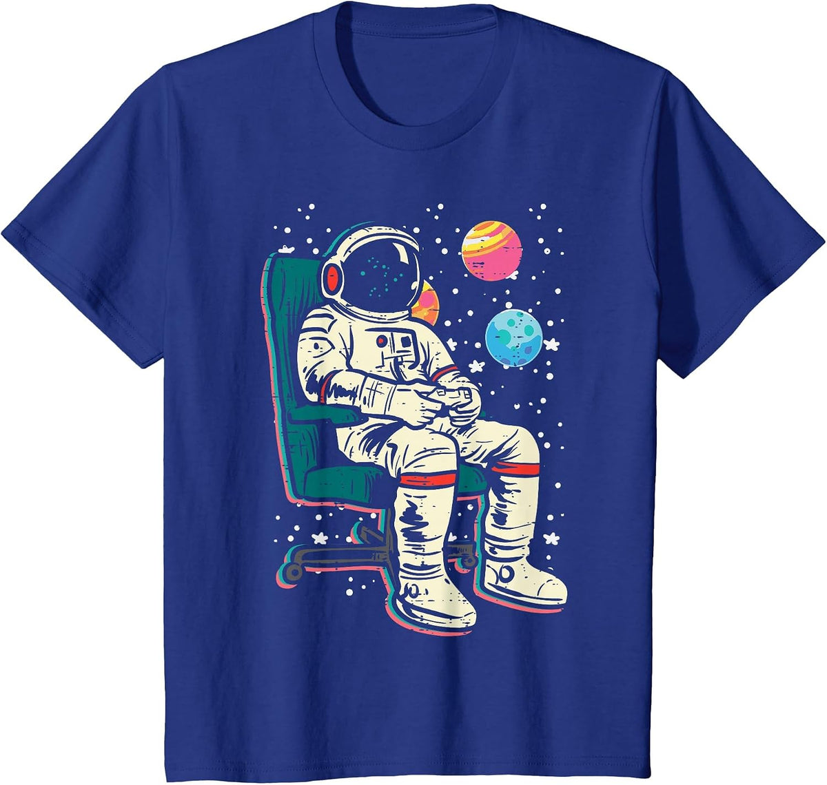 Astronaut Gamer Space Video Gaming Galaxy Men Boys Kids Teen T-Shirt - Royal Blue