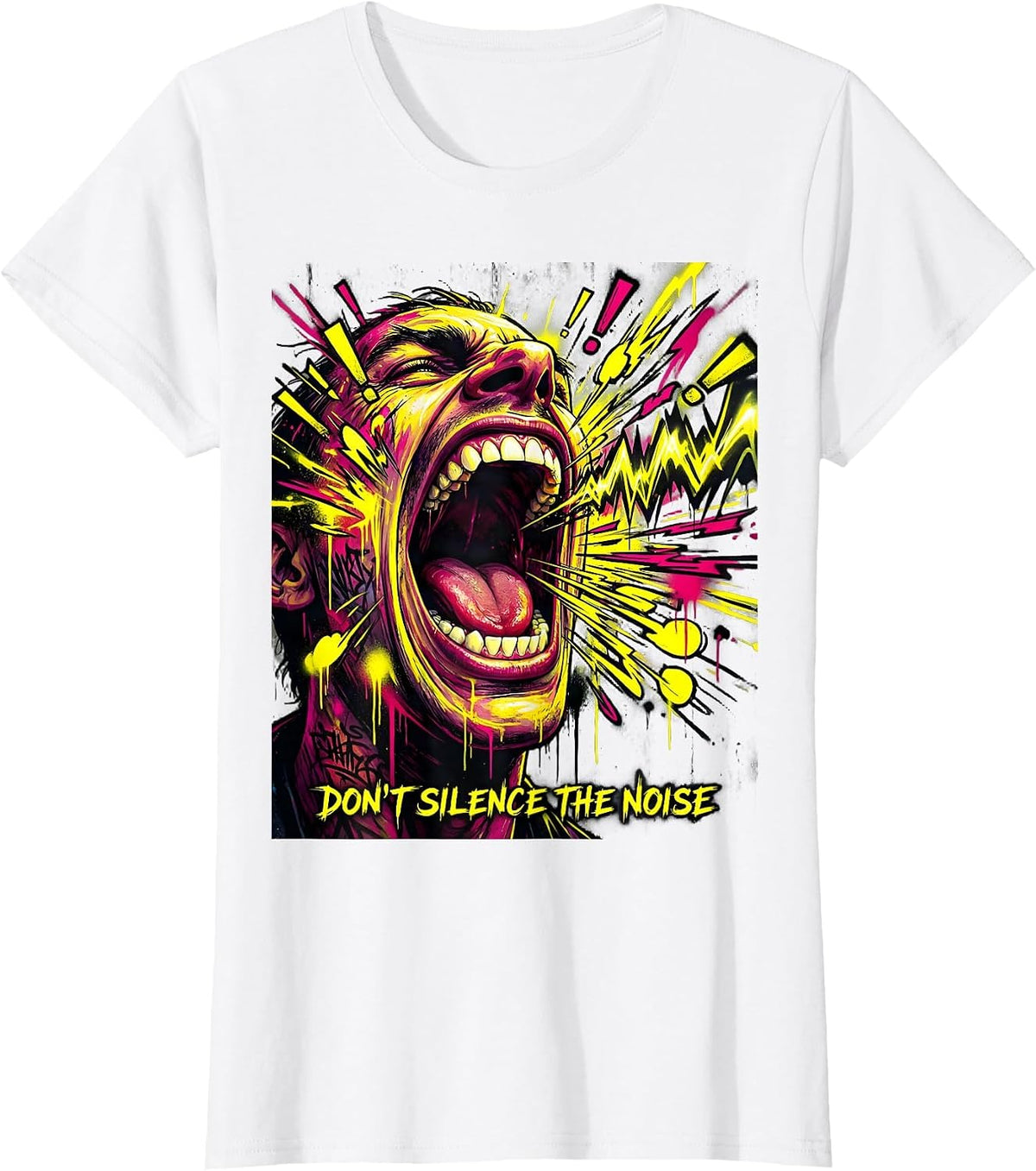 Women's Don't Silence The Noise Free Speech Design T-Shirt - White
