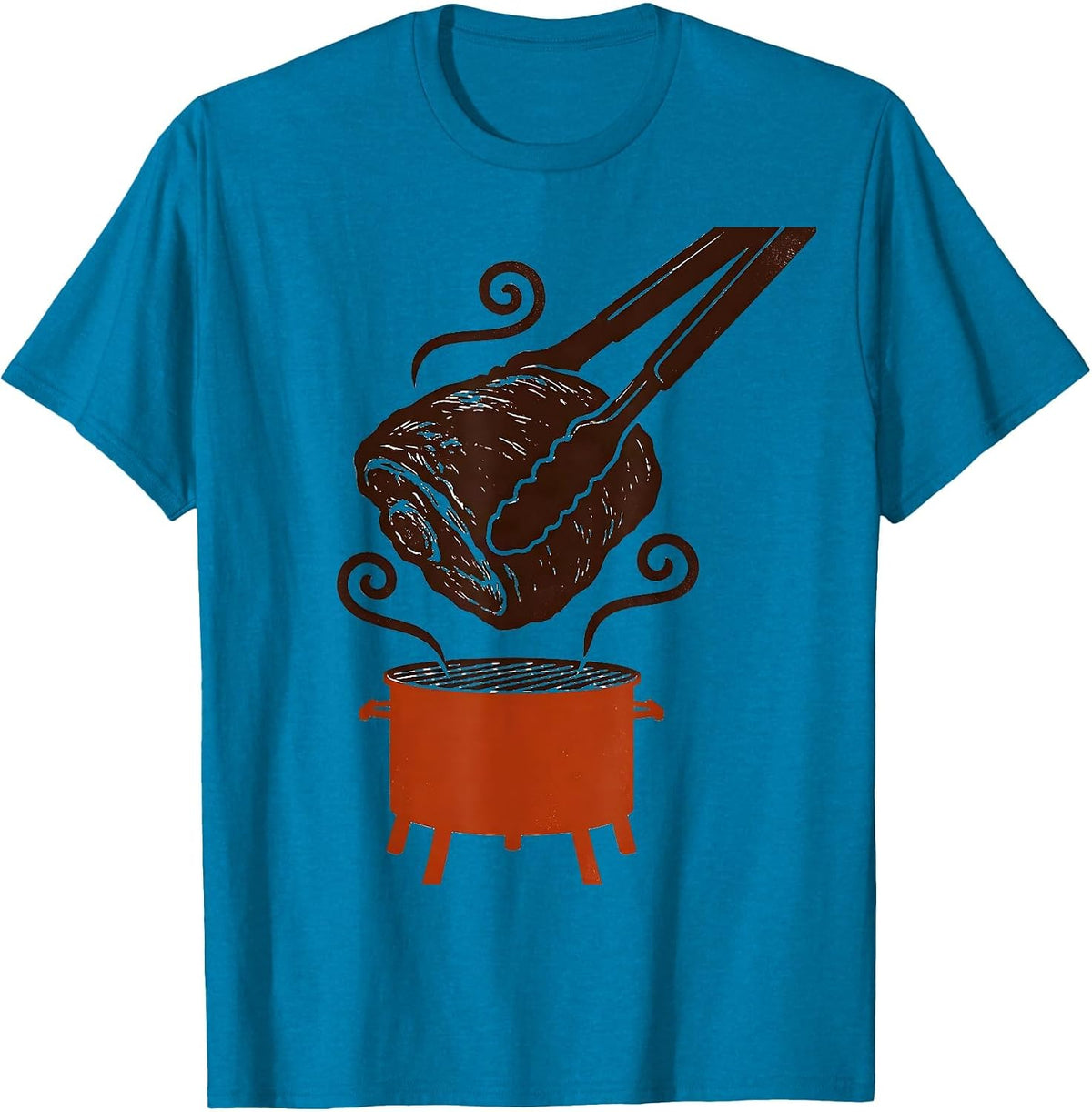 Barbecue Tongs Pork Shoulder Funny BBQ Pitmaster T-Shirt - Sapphire Blue