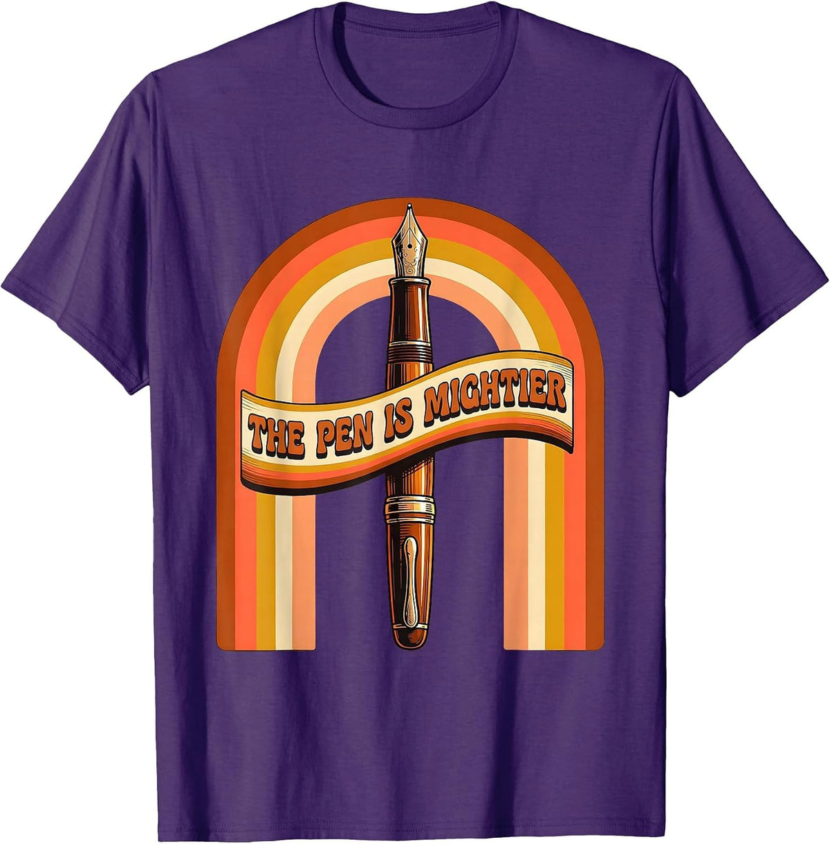 The Pen Is Mightier English Teacher Design T-Shirt - Purple
