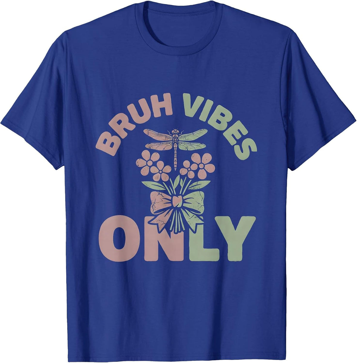 Men's Bruh Vibes Only Laid-Back Attitude Design T-Shirt - Royal Blue