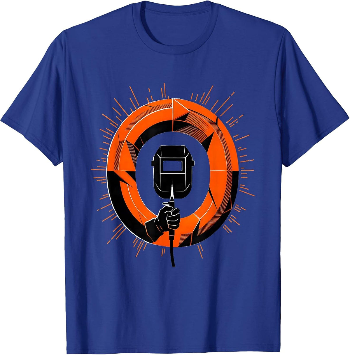 Geometric Weld-Bead Loop Welder Metalworker Humor T-Shirt - Royal Blue