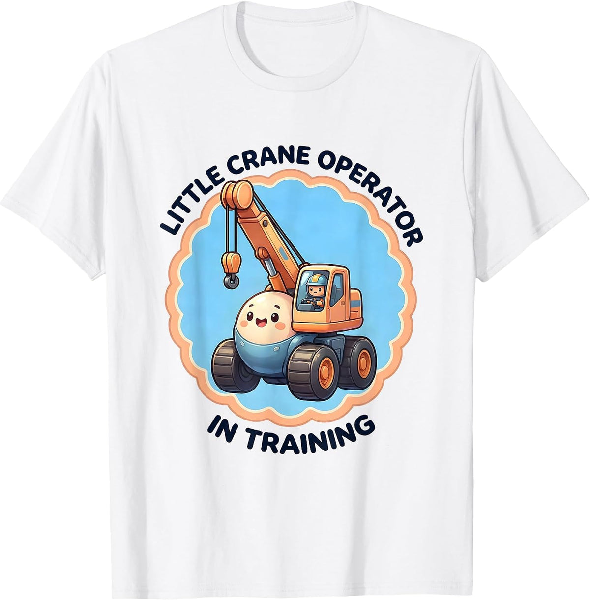 Men's Little Crane Operator In Training Cute Kawaii Toddler Gift T-Shirt - White