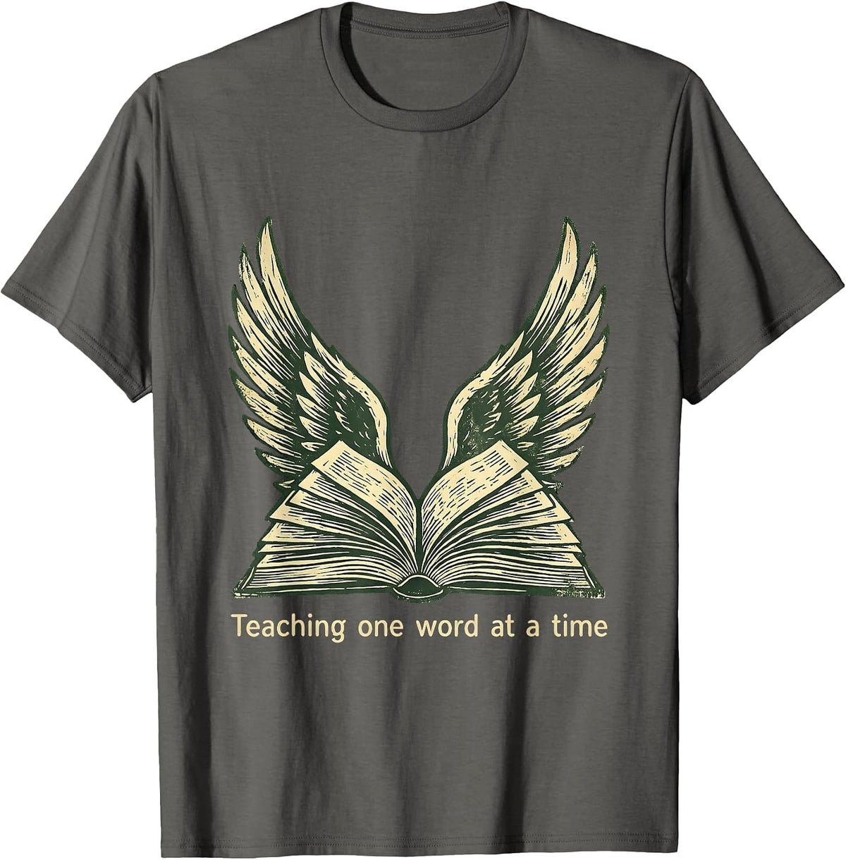 Teaching One Word At A Time English Teacher T-Shirt - Asphalt Grey