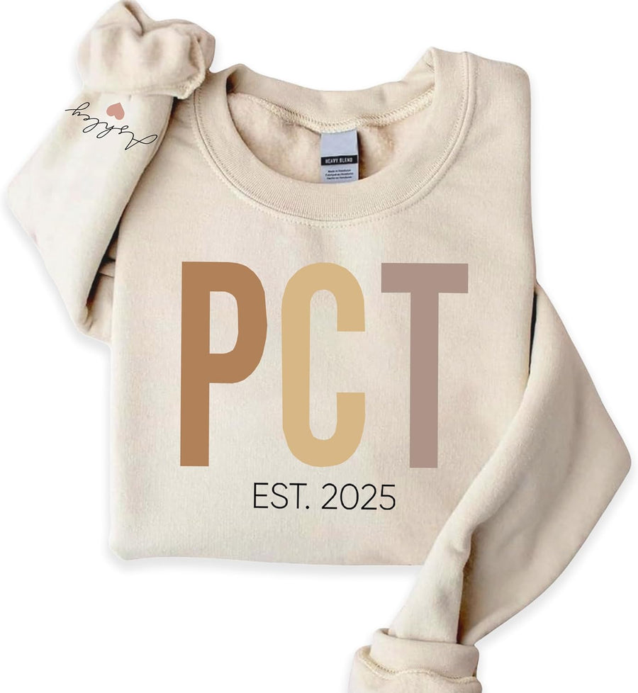 Personalized PCT Sweatshirt, Custom Patient Care Tech Shirt, Hospital Staff Gift, Gift for Healthcare Worker - Pct