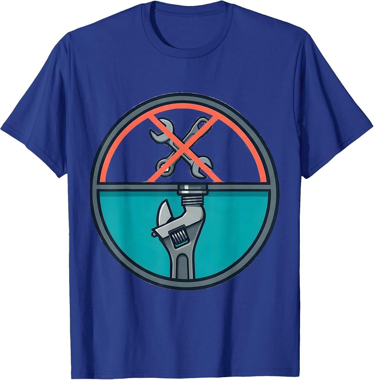 Sealed Pipe Wrench Plumber Dad Trade Humor T-Shirt - Royal Blue