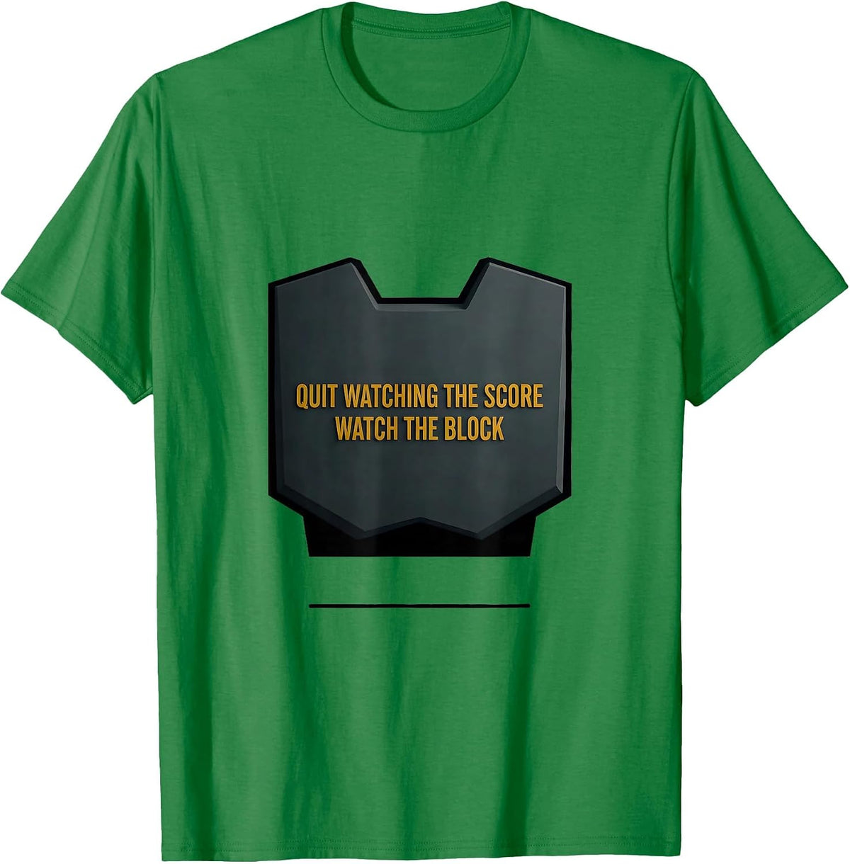 Quit Watching The Score Watch The Block Football Lineman T-Shirt, Men, Kelly Green, 3X-Large - As Pictured