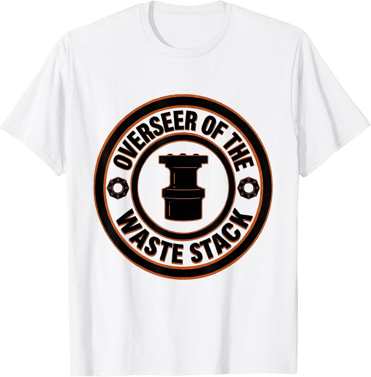 Men's Overseer of the Waste Stack Funny Plumber Pipefitter Dad T-Shirt - White