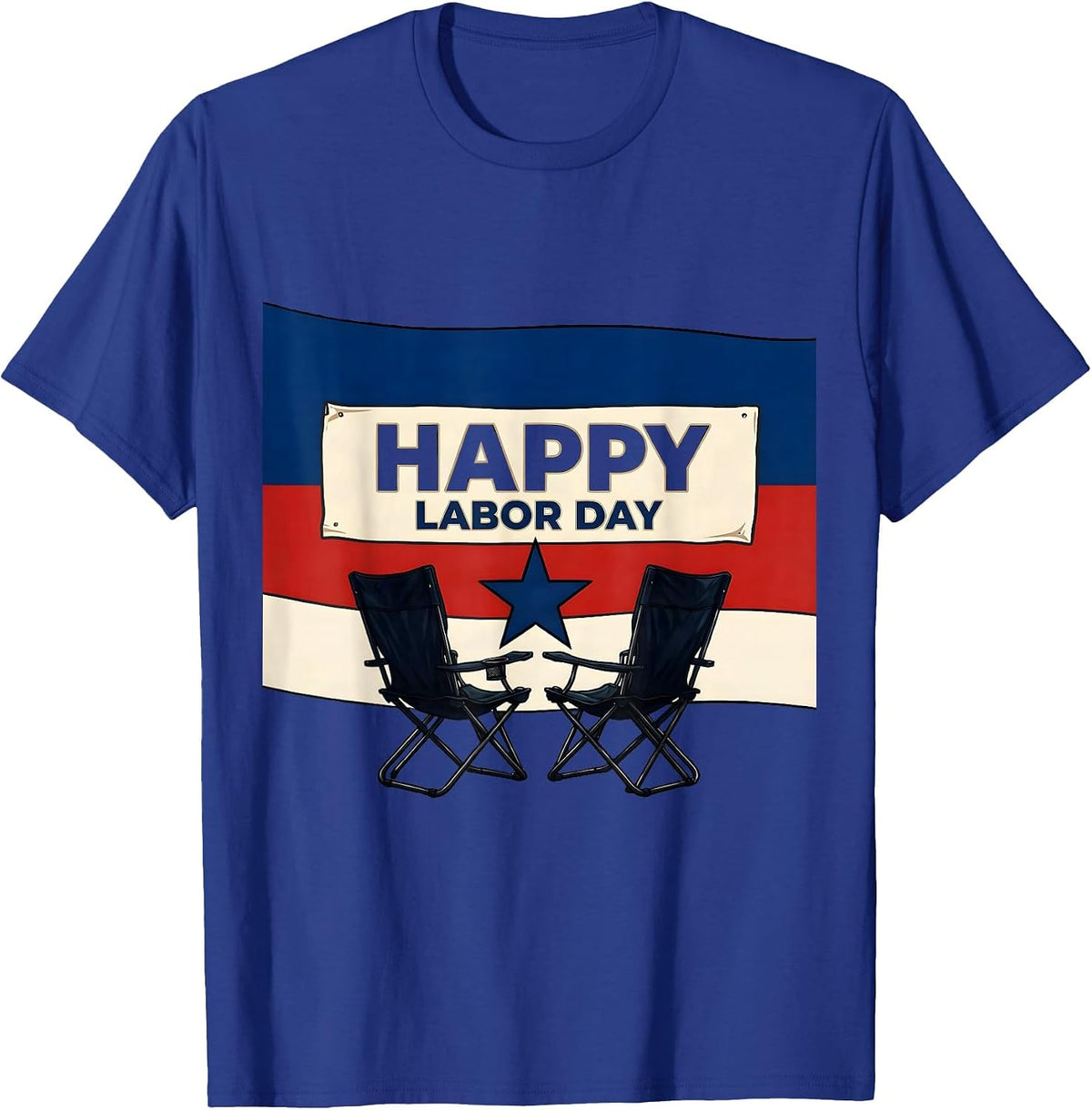 Men's Happy Labor Day Patriotic Americana Tribute Warm T-Shirt - Royal Blue
