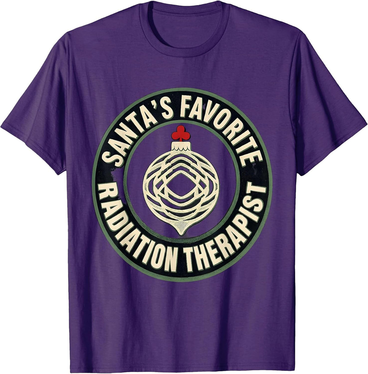 Men's Santa's Favorite Radiation Therapist Funny Radiology Tech T-Shirt - Purple