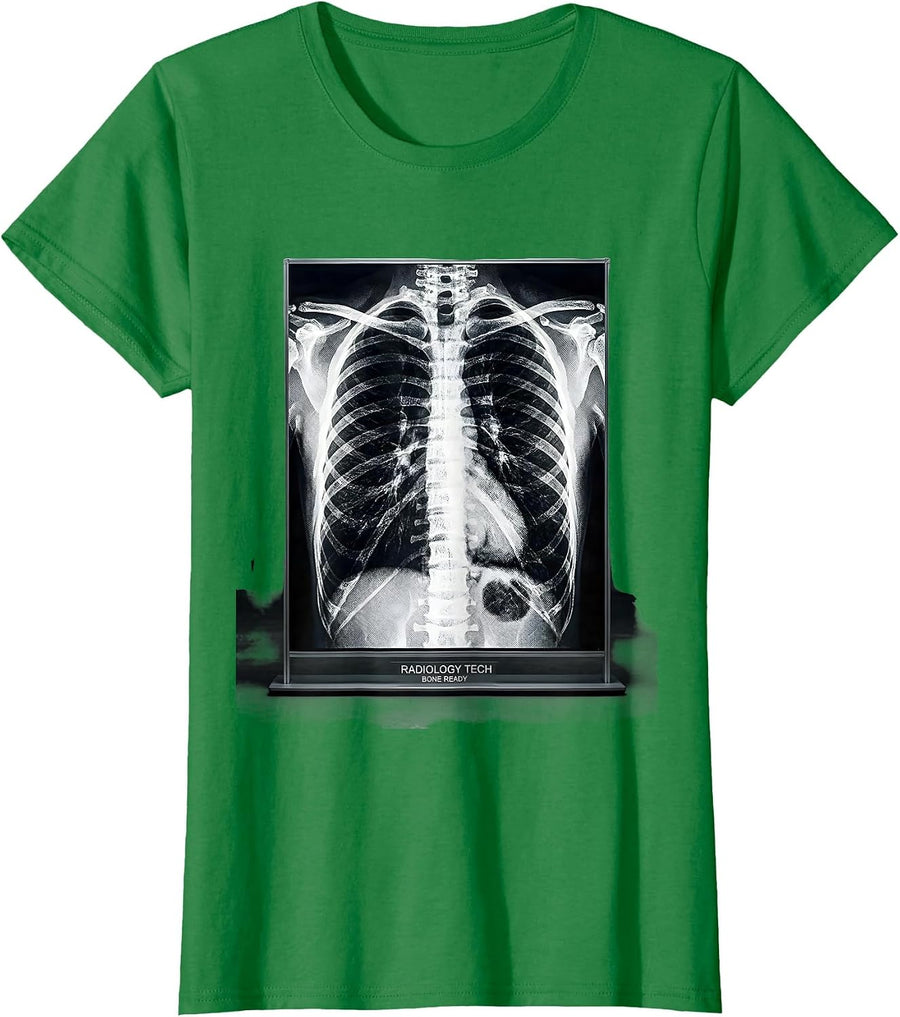 Women's Radiology Tech Bone Ready Funny Radiologic Technologist T-Shirt - Kelly Green