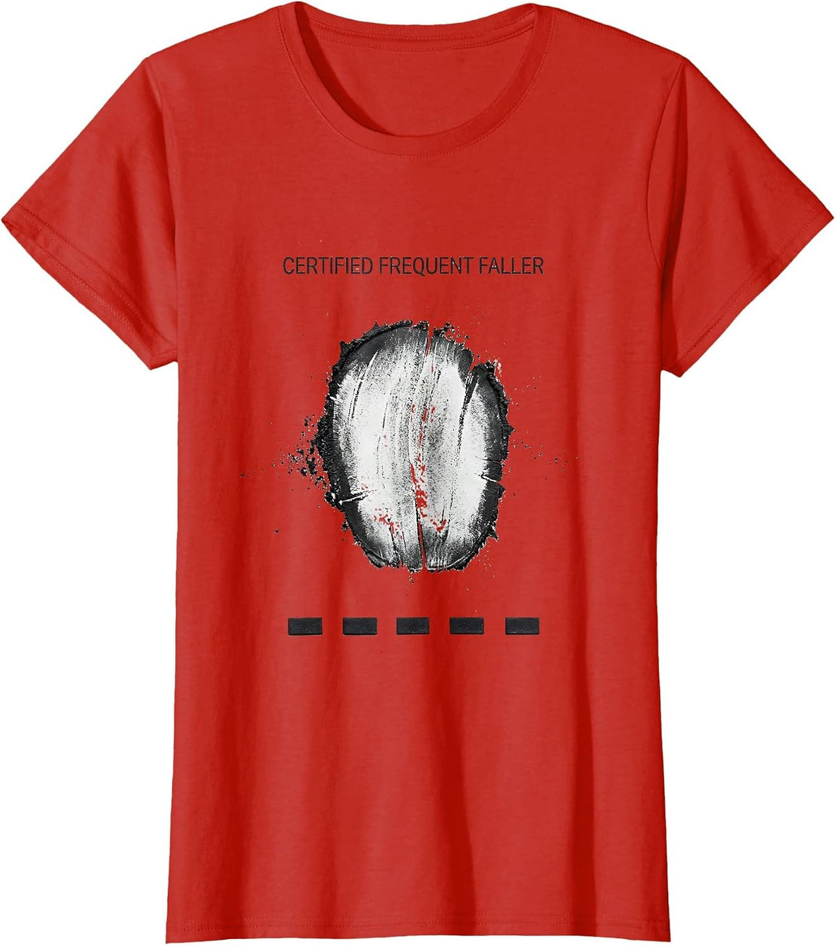 Women's Certified Frequent Faller Funny Rock Climbing Bouldering T-Shirt - Red