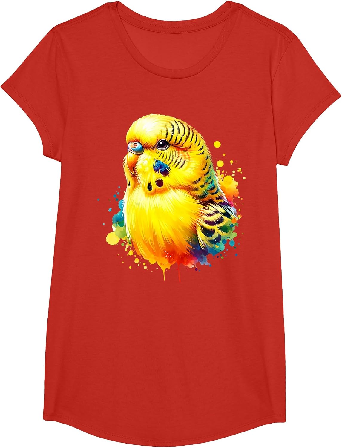 Budgie Budgerigar Budgerigar T-Shirt - Girls Red