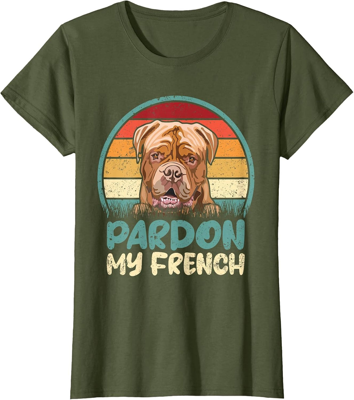 French Mastiff T-Shirt - Olive Green