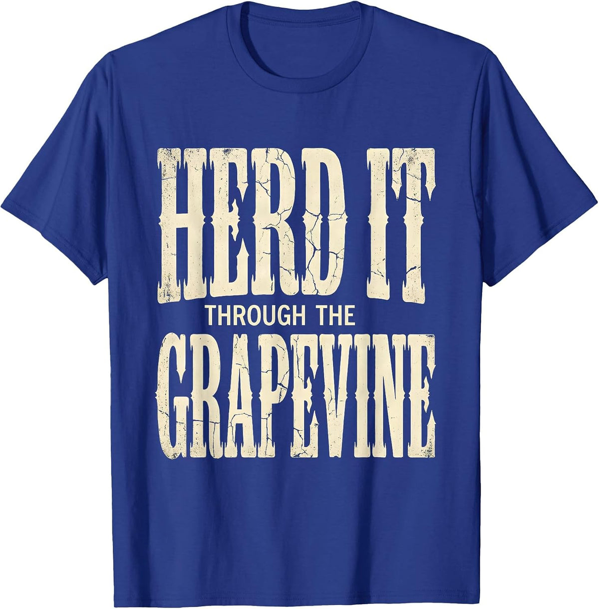 Herd It Through The Grapevine Goat Design T-Shirt - Royal Blue