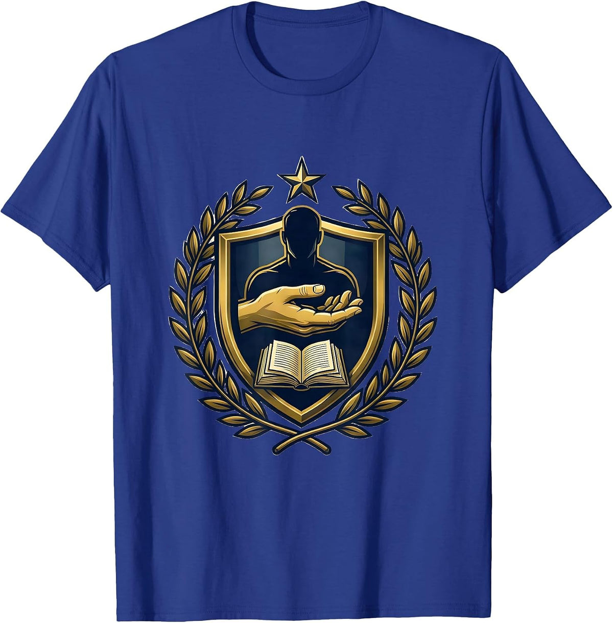 Men's Paraprofessional Supportive Hand Graphic Design T-Shirt - Royal Blue