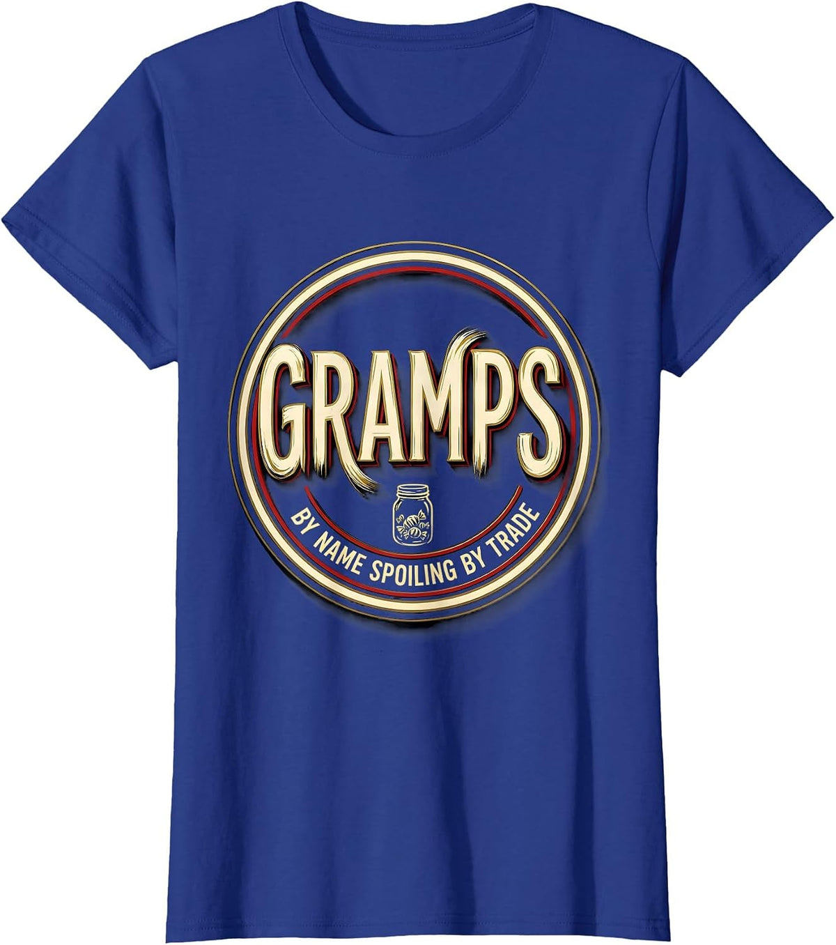 Women's Gramps By Name, Spoiling By Trade Funny Grandpa Partner T-Shirt - Royal Blue