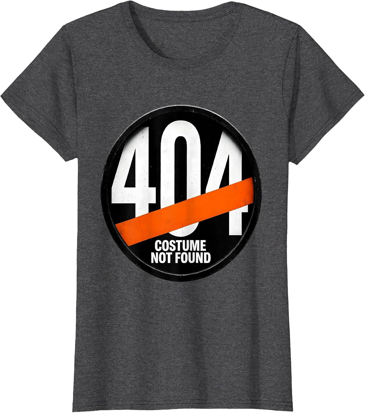 Women's 404 Error Costume Not Found Brutalist Geek Humor Halloween T-Shirt - Dark Heather Grey
