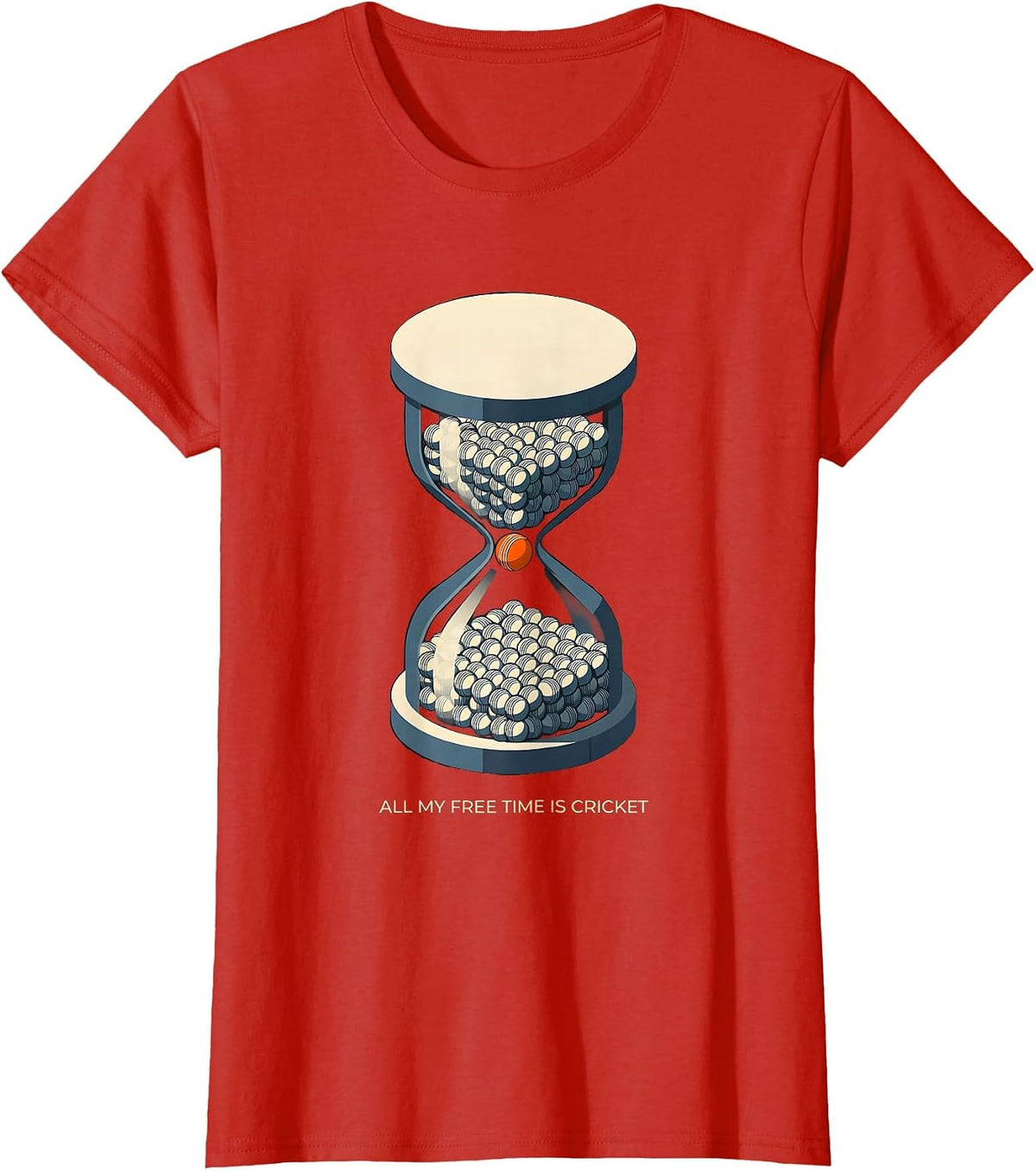 All My Free Time Is Cricket Funny Cricket Fan Sport Lover T-Shirt - Red