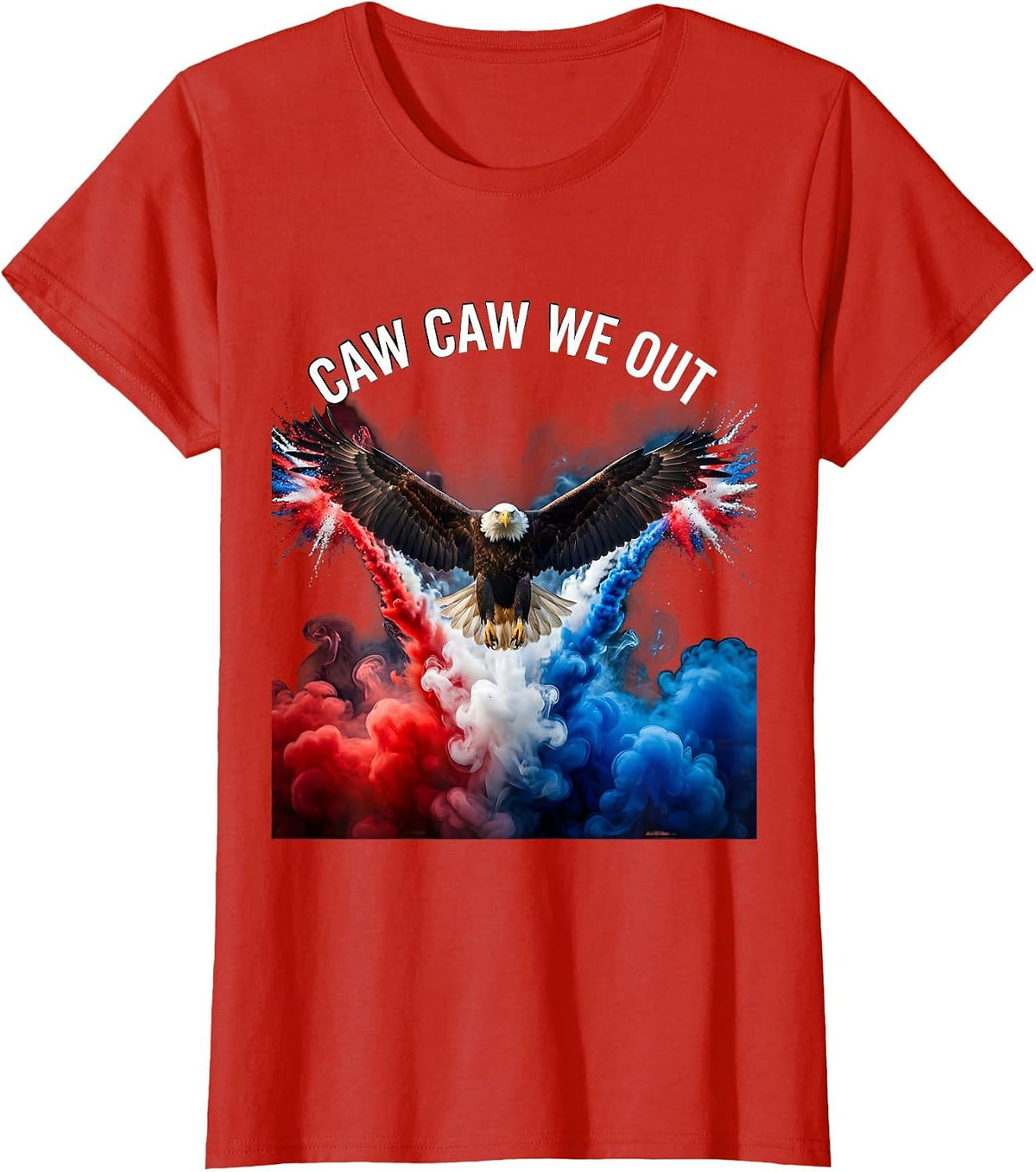 Women's Caw Caw We Out Funny Crow Bird Design T-Shirt - Red