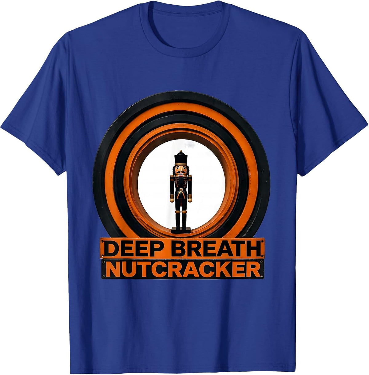 Deep Breath Nutcracker Brutalist Graphic Radiology Tech T-Shirt - Royal Blue